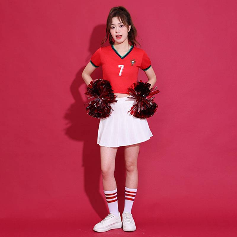 3302 Portuguese (short) red shirt + white skirt + red edge socks + a la-la-la-la